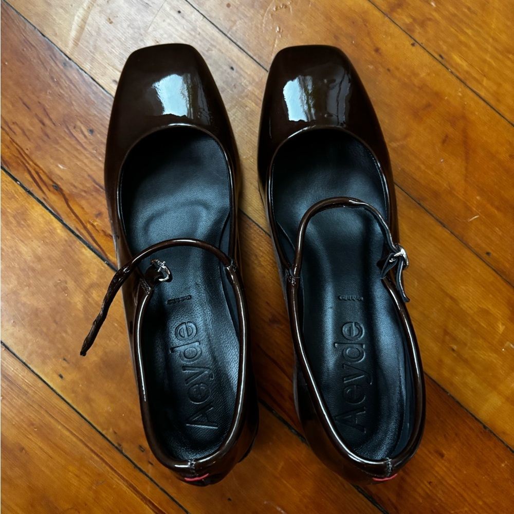 Aeyde Dark Brown Patent Leather Loafers
